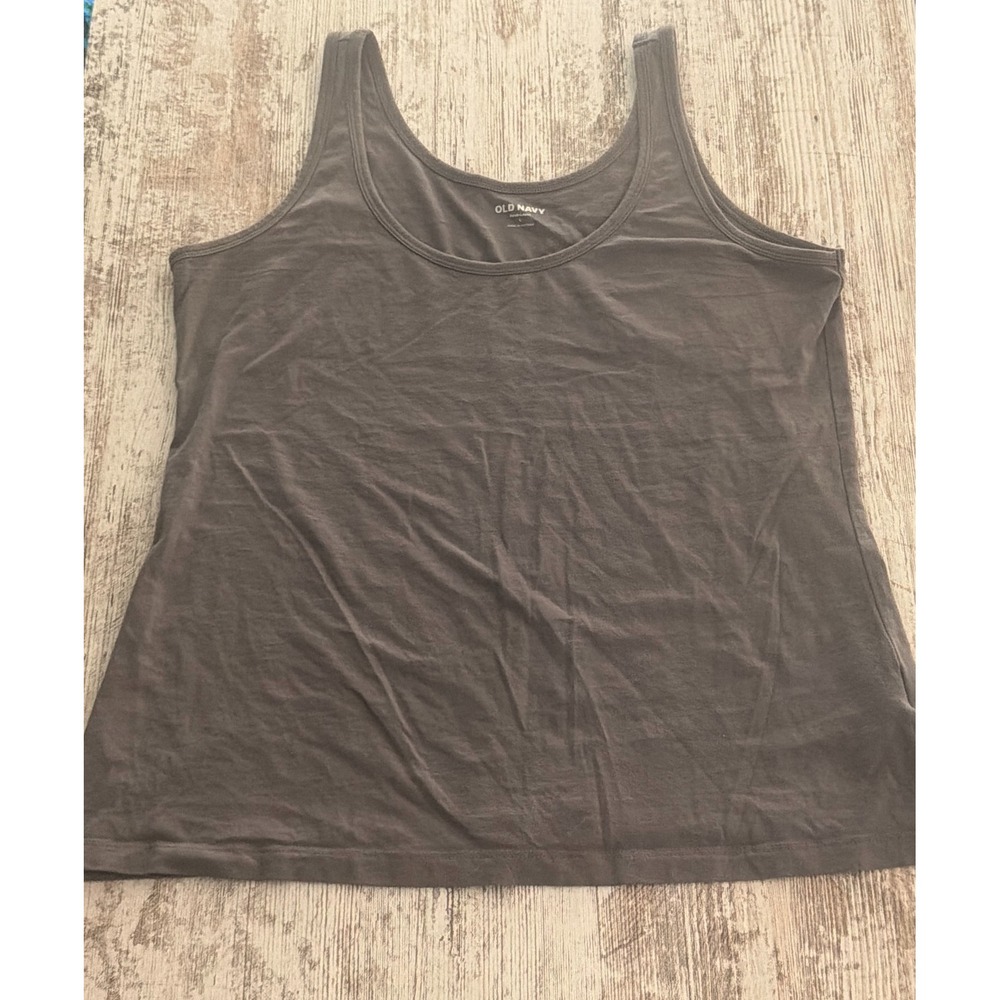 Old Navy First Layer Tank Top Steel Gray Vintage Y2K Cami Scoop Neck Large